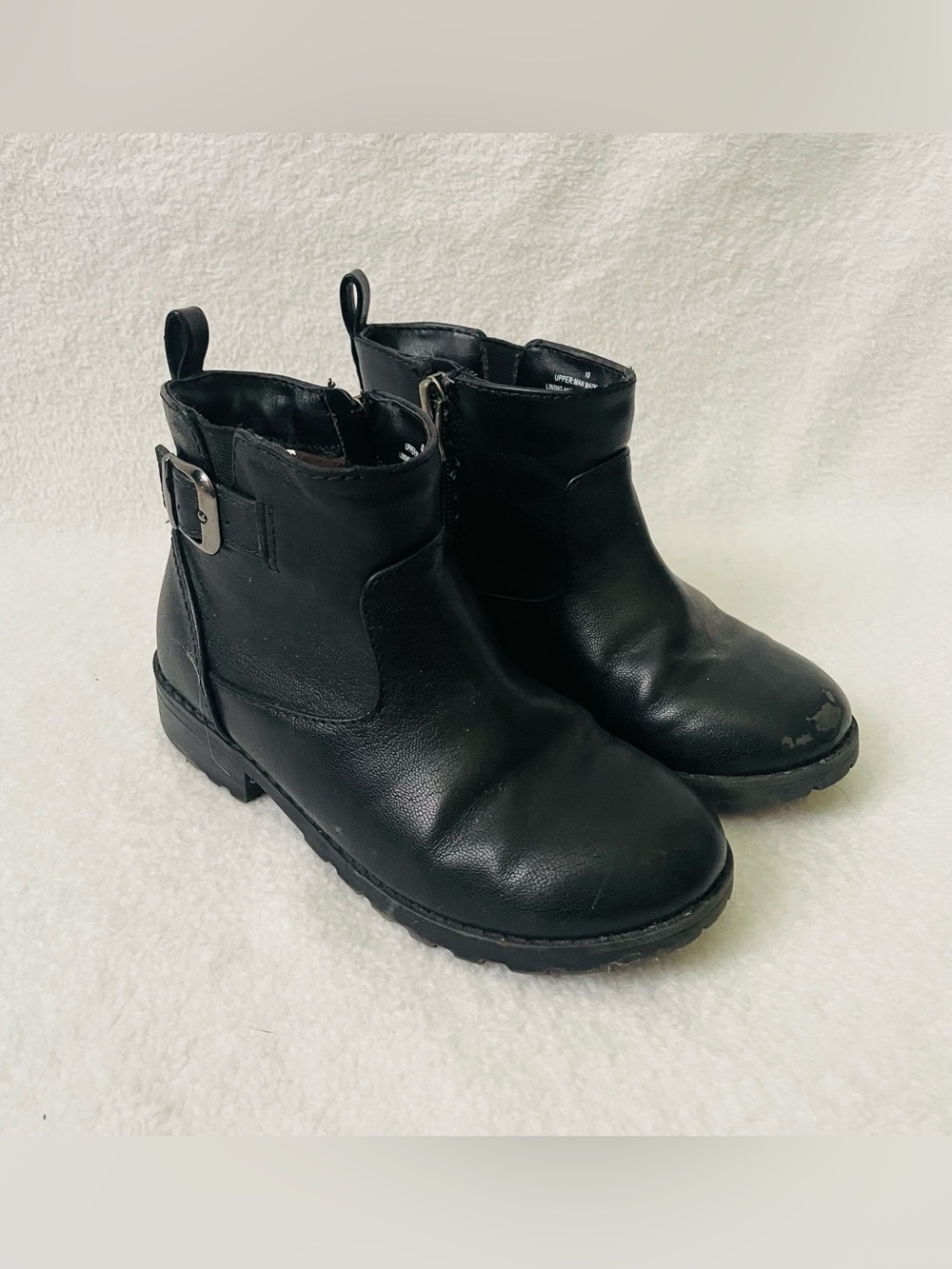 Cat & Jack Toddler Girl Booties 10 Black Ankle Zip Comfort Winter Fall